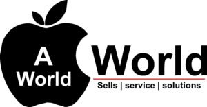 Aworld Indore, A-world indor logo, apple product repair shop, apple repair near me